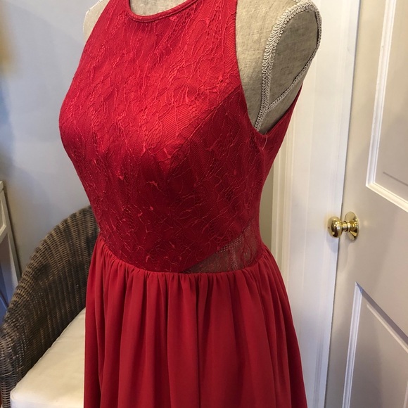 NWT Red Lace A-Line Dress - Picture 2 of 6